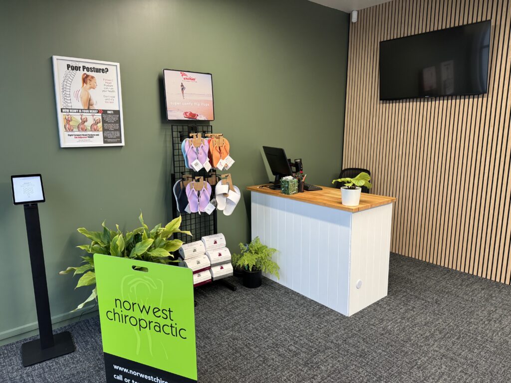 Reception area at NorWest Chiropractic Riverhead